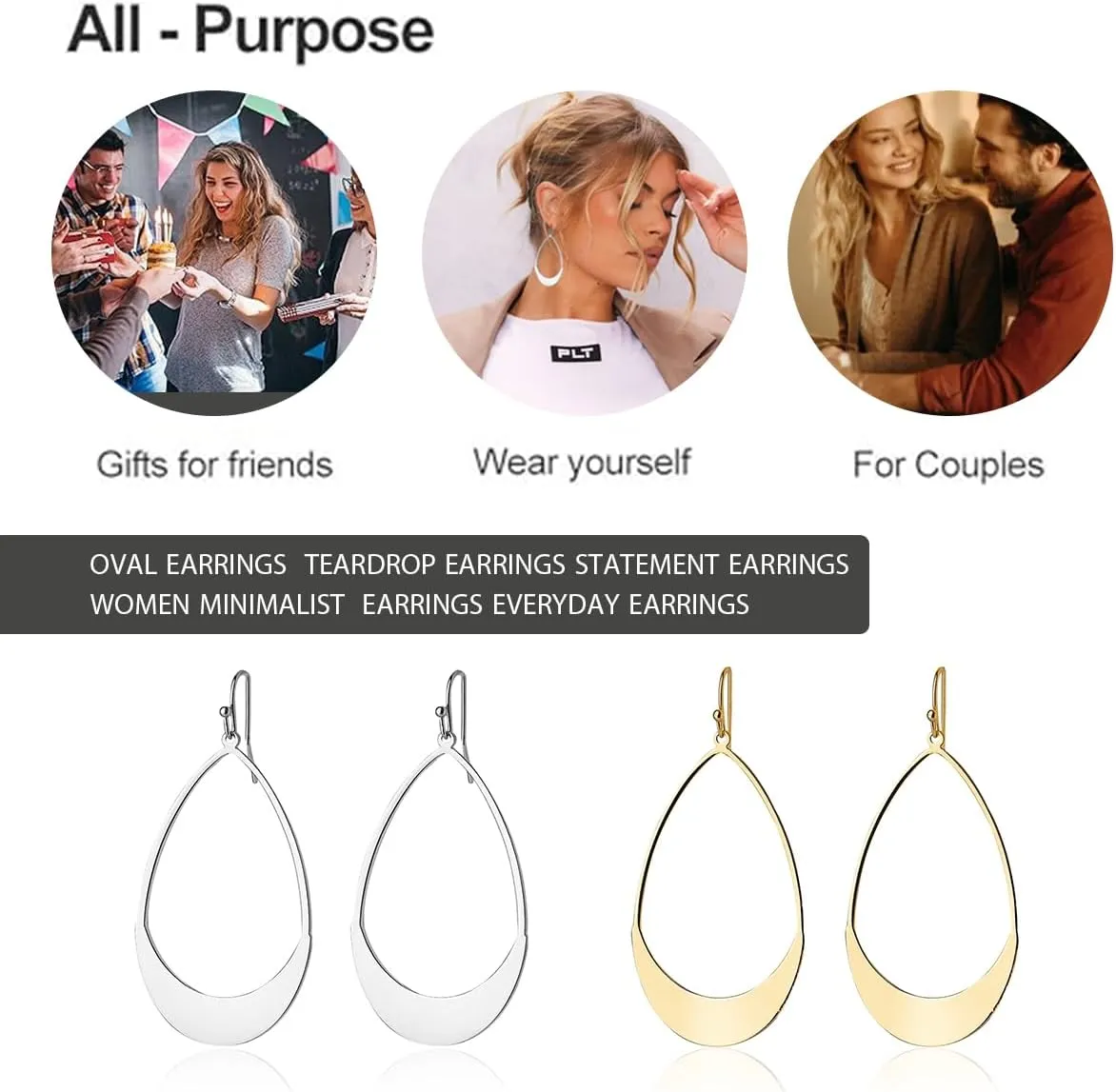 1 Pair Copper Dangle Fashion Lightweight Gold Plated Silver Plated Two Tone Earrings