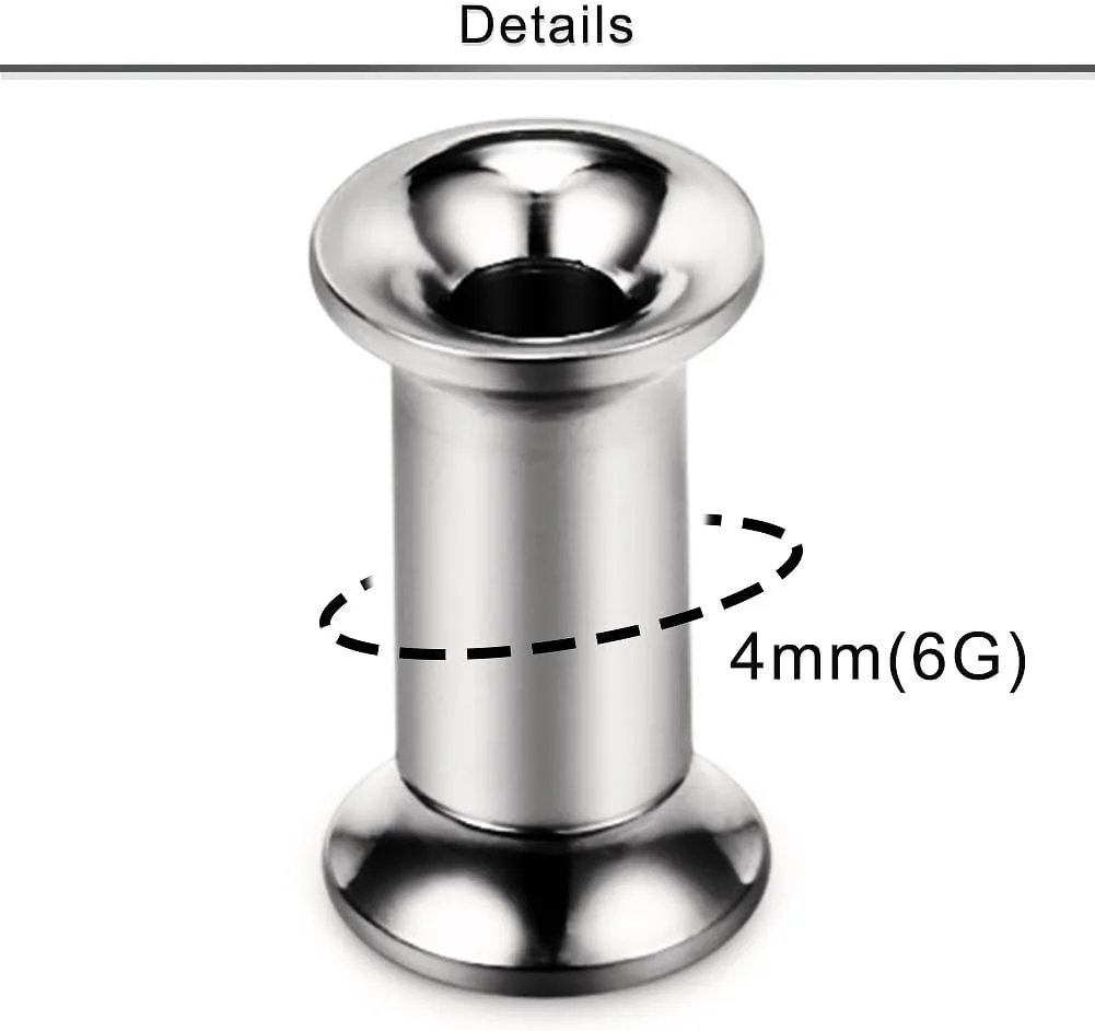 10G 8G 6G 4G 2G 0G 00G F136 Titanium Ear Gauges Tunnels Double Flared Flesh Plugs Earrings Hypoallergenic Implant Medical Surgical Steel External Plugs Piercing Jewelry for Women Men