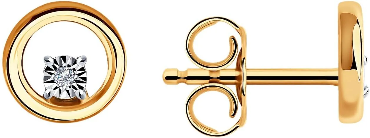 14K Gold Plated Sterling Silver Round Dainty Stud Earrings for Women | Minimalist 925 Stud Earring.
