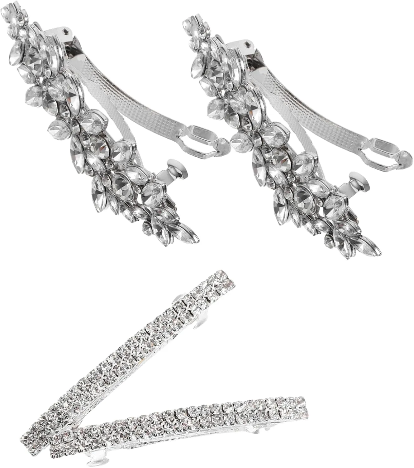 4 Pcs Flower Hairpins Durable Rhinestone Barrettes for Women Easy to Use Bridal Hair Accessories for Weddings and Special Occasions