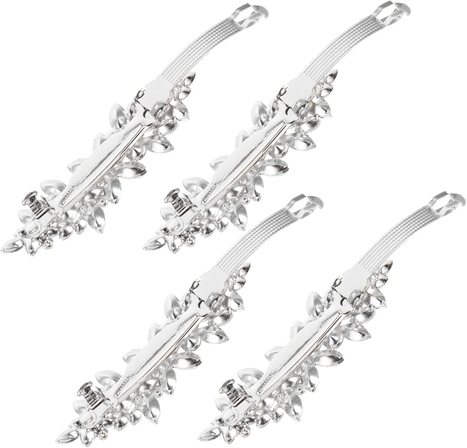 4 Pcs Rhinestone Hair Barrettes Clips Durable Metal Headwear for Women and Elegant Hairpins for Weddings Parties Everyday Styling