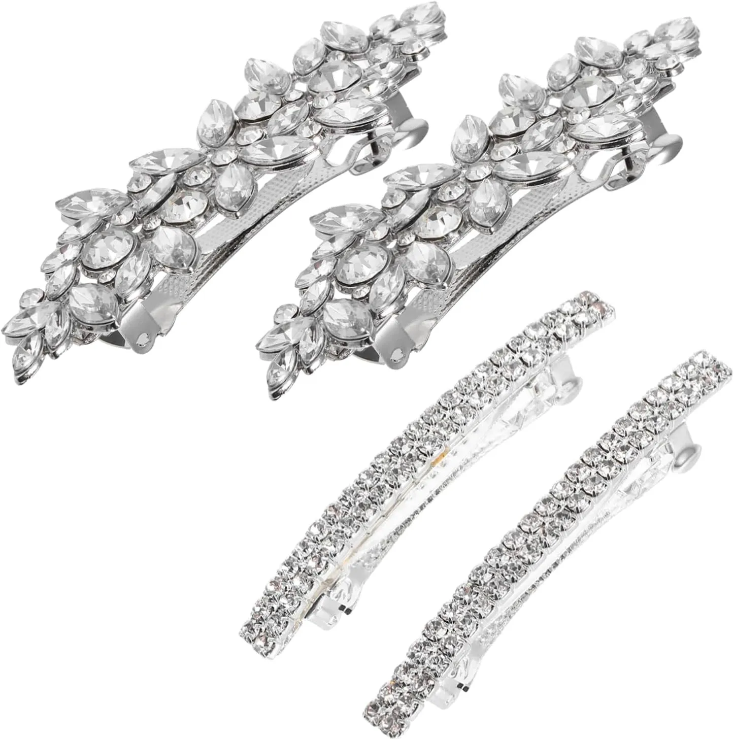 4 Pcs Rhinestone Hair Clip for Weddings Bridal Hairpins Jewelry Accessories Comfortable Fit Versatile Styling for Brides Bridesmaids Flower