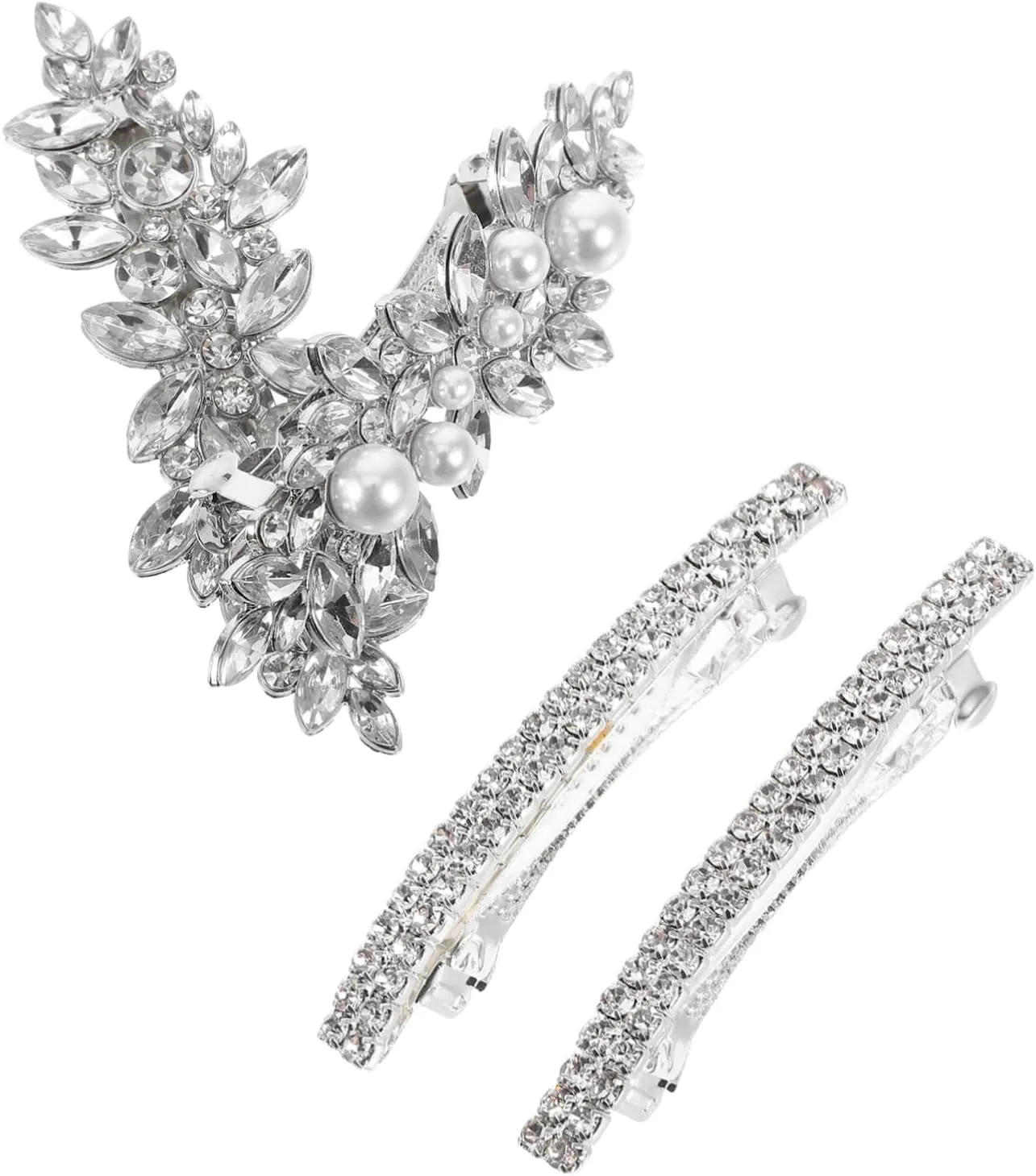 4 Pcs Rhinestone Hair Clips for Women Decorative Metal Barrettes for Weddings Parties Everyday Use Easy to Use Durable Accessories