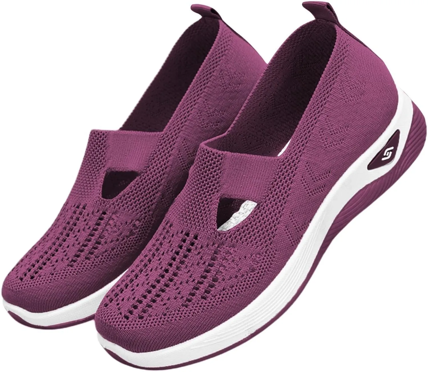 ALECH Women's Woven Orthopedic Sneakers Wide Soft Sole Shoes | Reduce Back and Knee Pressure (Woven-Gray,12 Wide)