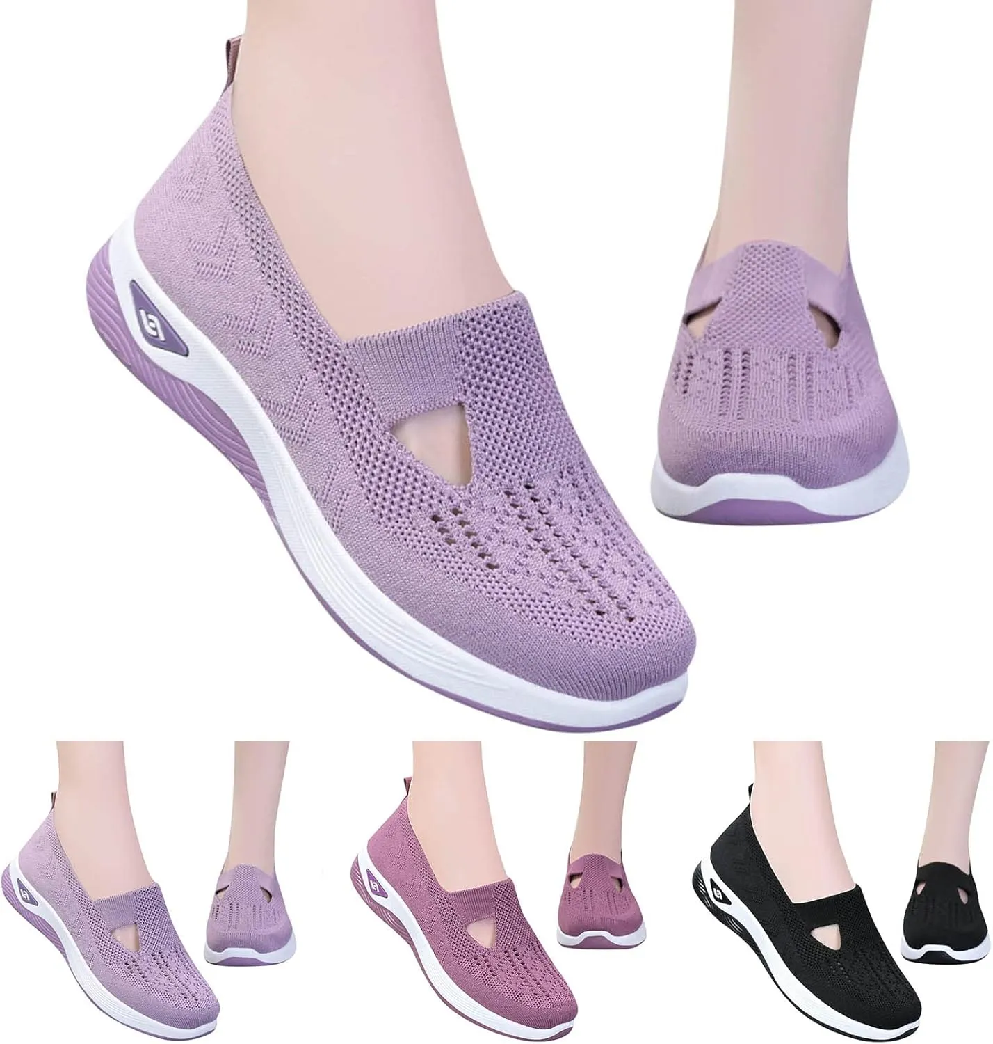 AMDBEL Orthopedic Sneakers for Women 2024 Comfortable Arch Support Shoes Dressy Casual Cushion Flats Sandals Walking Shoes