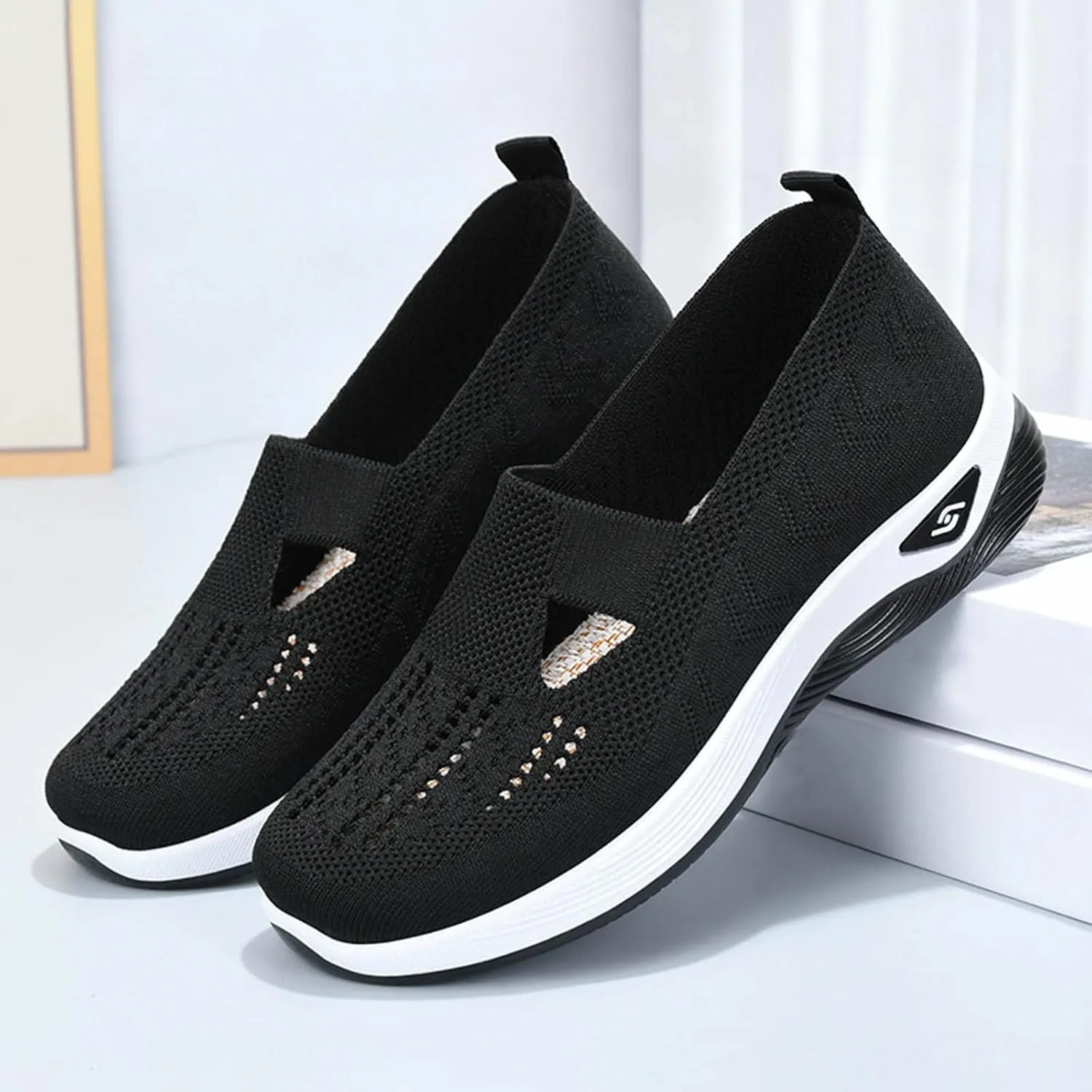 AMDBEL Orthopedic Sneakers for Women 2024 Comfortable Arch Support Shoes Dressy Casual Cushion Flats Sandals Walking Shoes