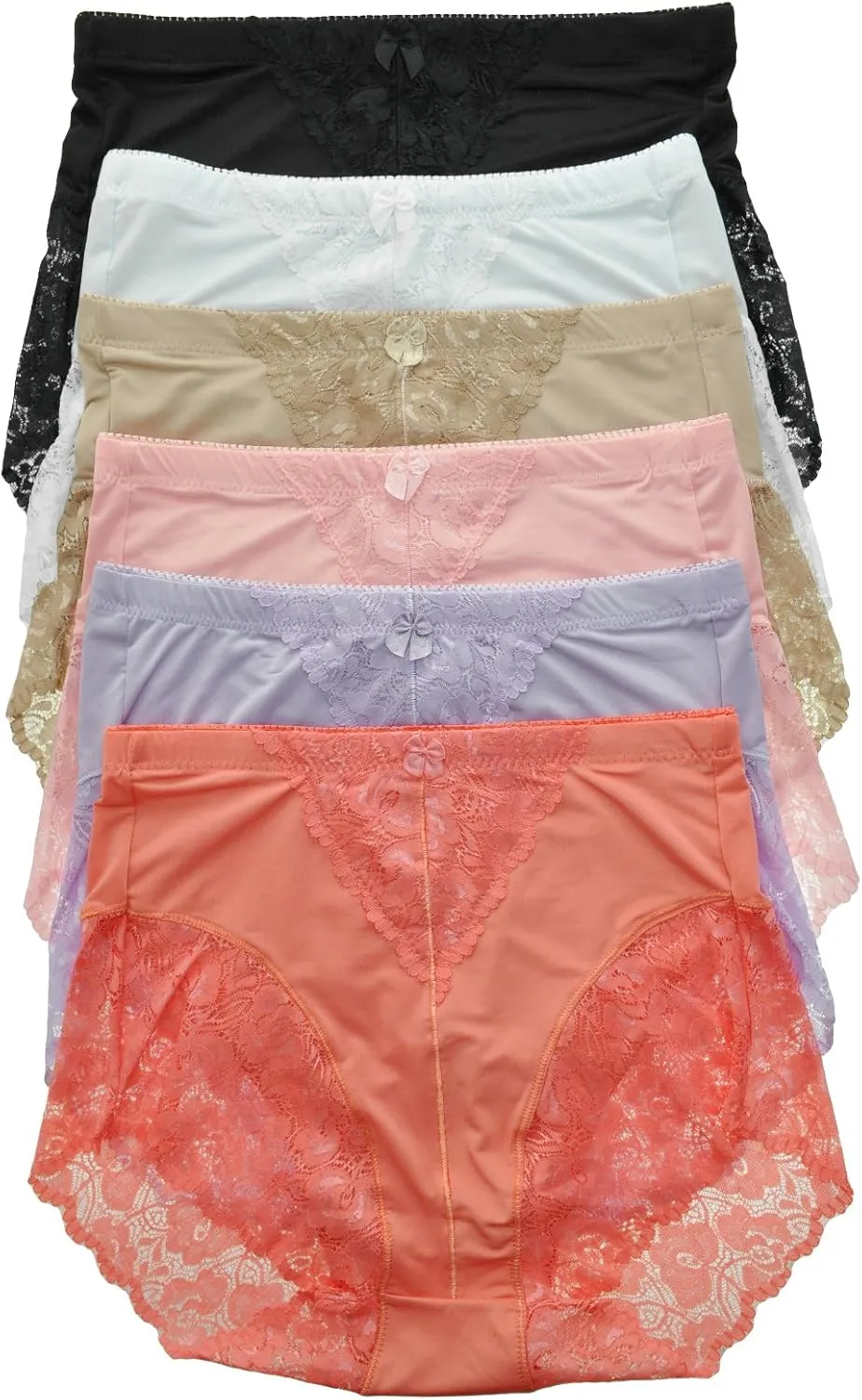 Angelina Women's High Waist Boxer Briefs with Lace Accent Detail