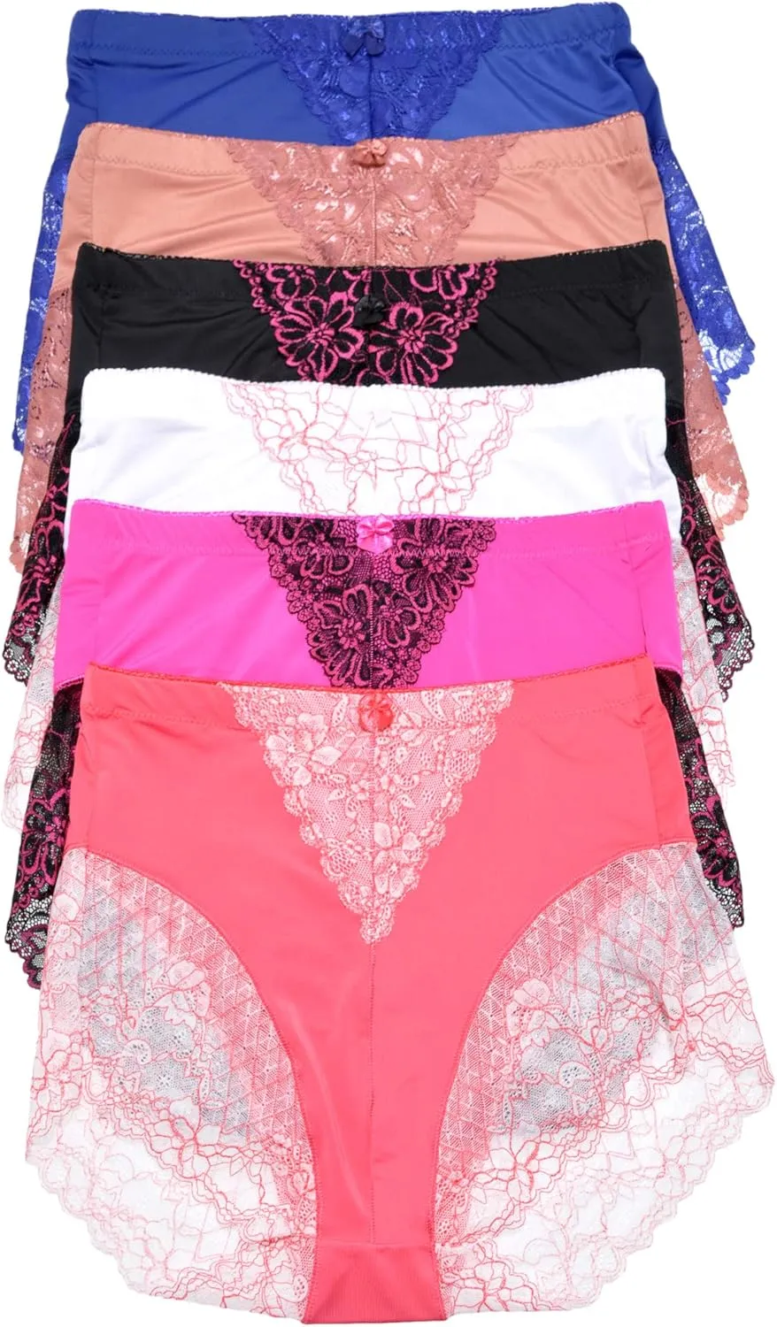 Angelina Women's High Waist Boxer Briefs with Lace Accent Detail