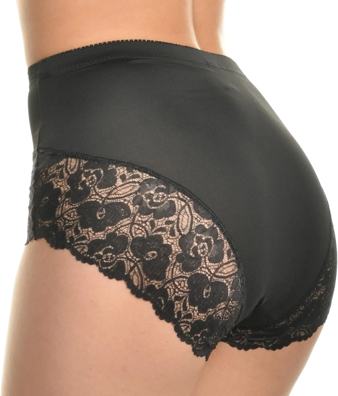 Angelina Women's High Waist Boxer Briefs with Lace Accent Detail