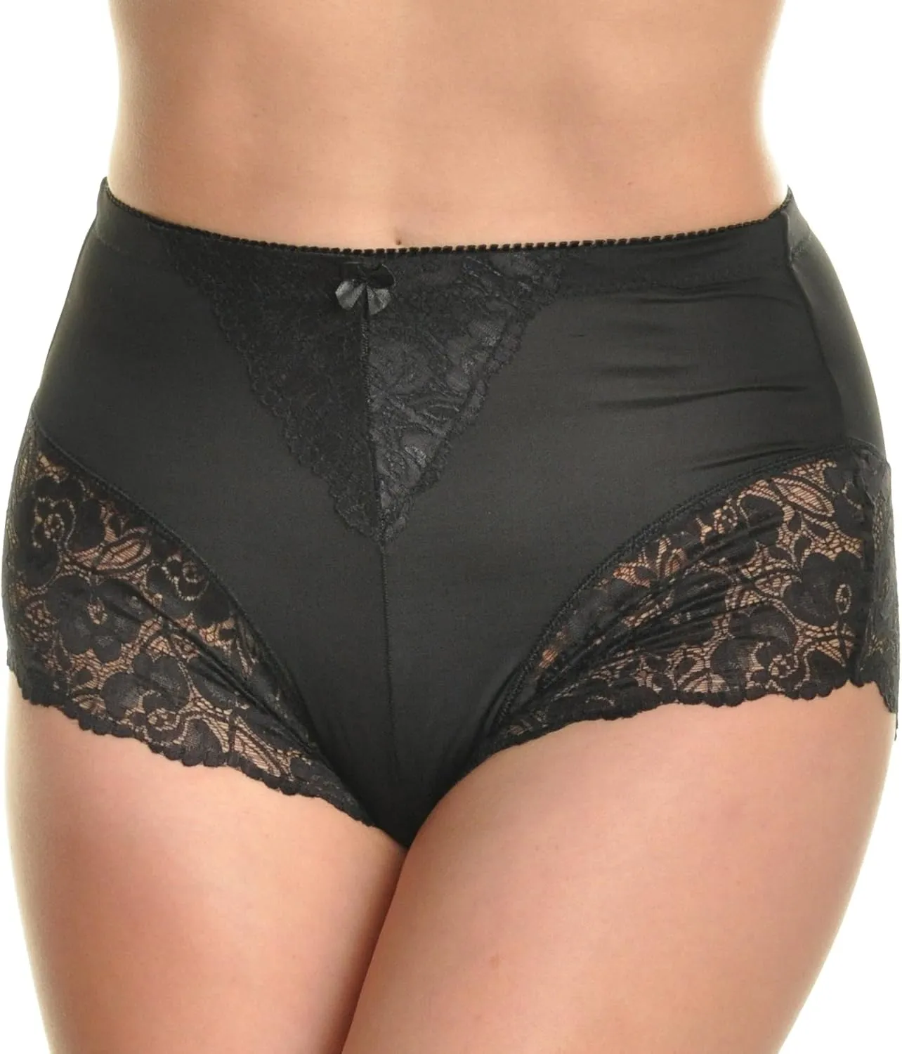 Angelina Women's High Waist Boxer Briefs with Lace Accent Detail