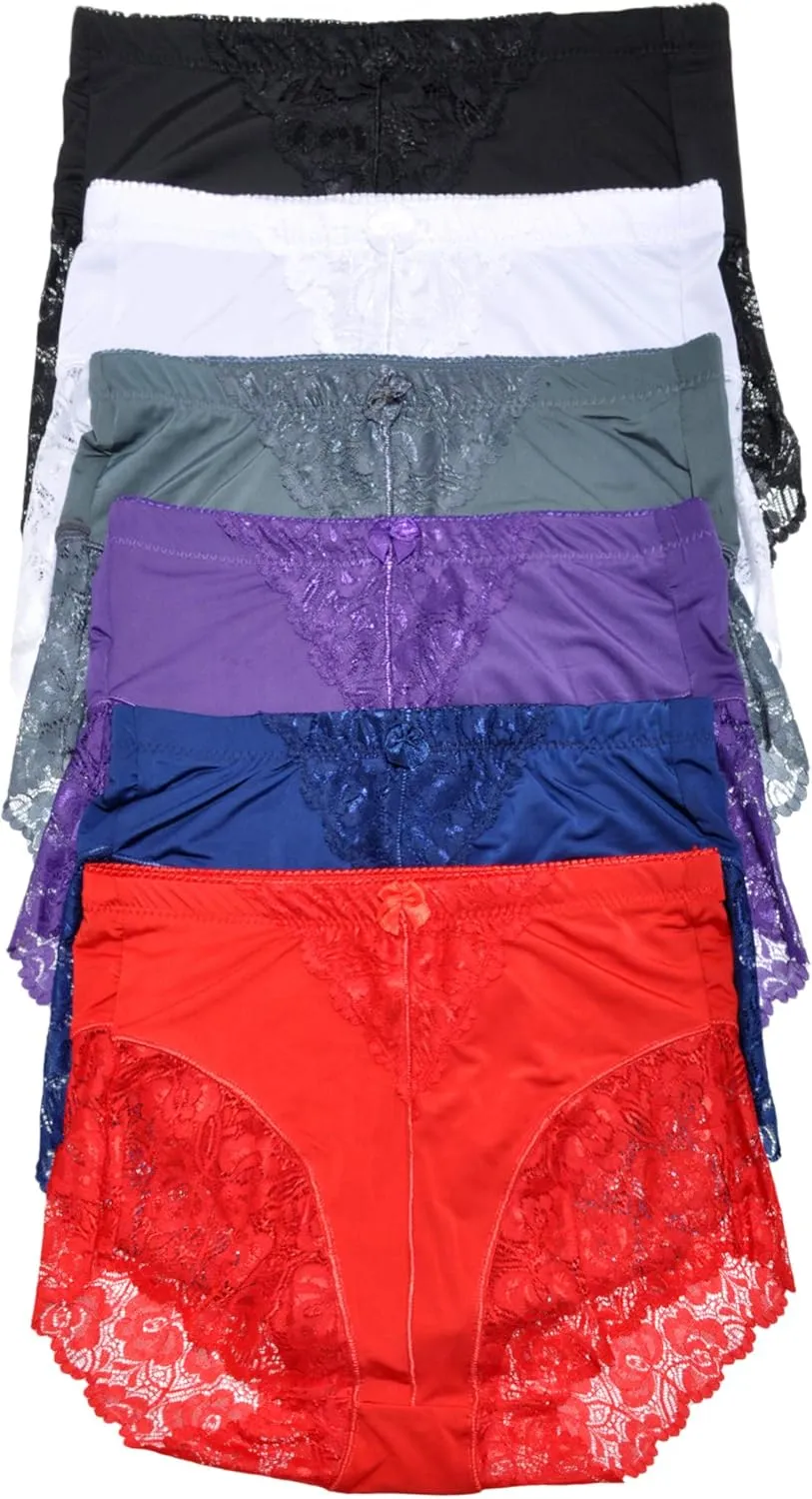 Angelina Women's High Waist Boxer Briefs with Lace Accent Detail
