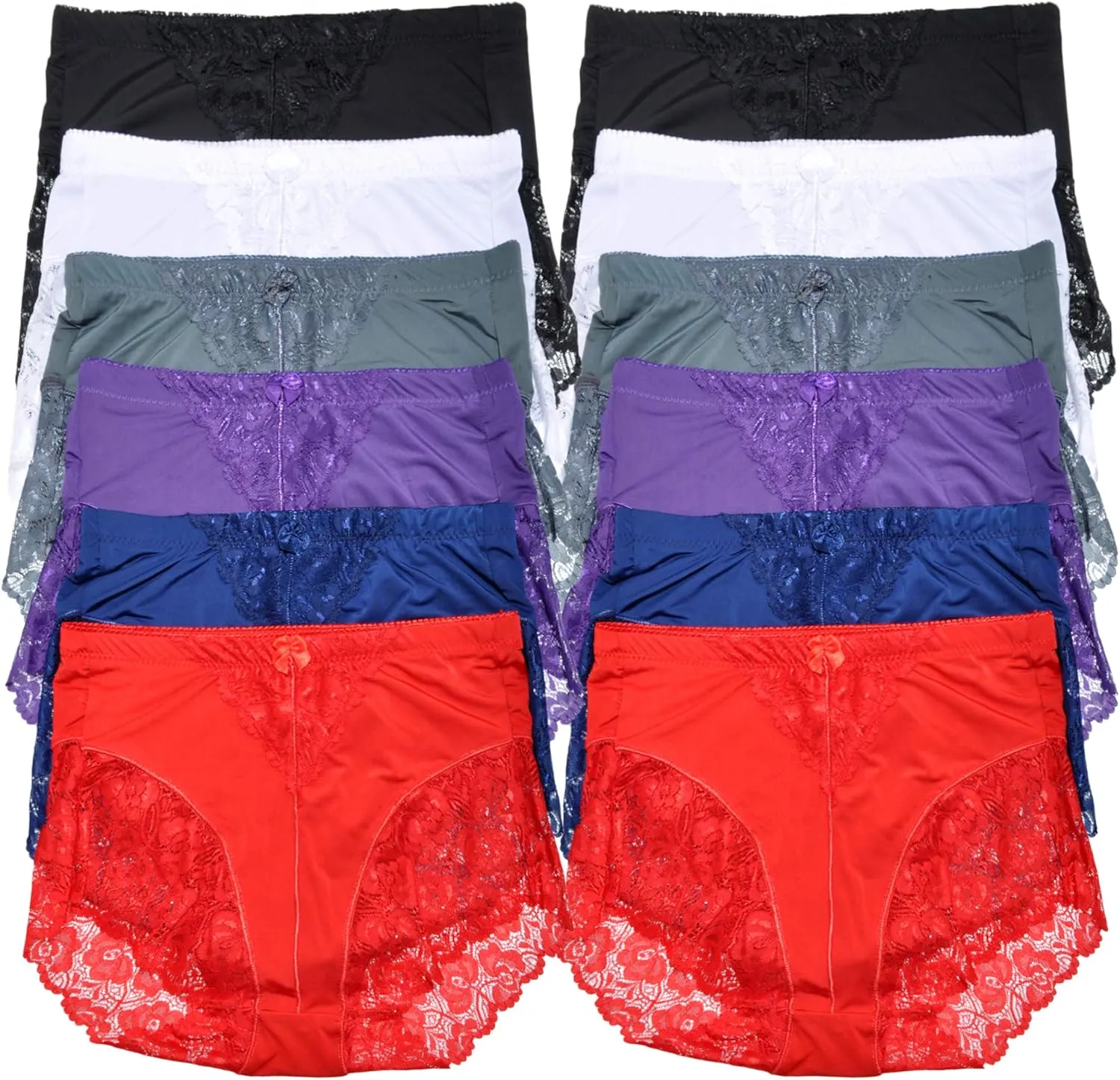 Angelina Women's High Waist Boxer Briefs with Lace Accent Detail