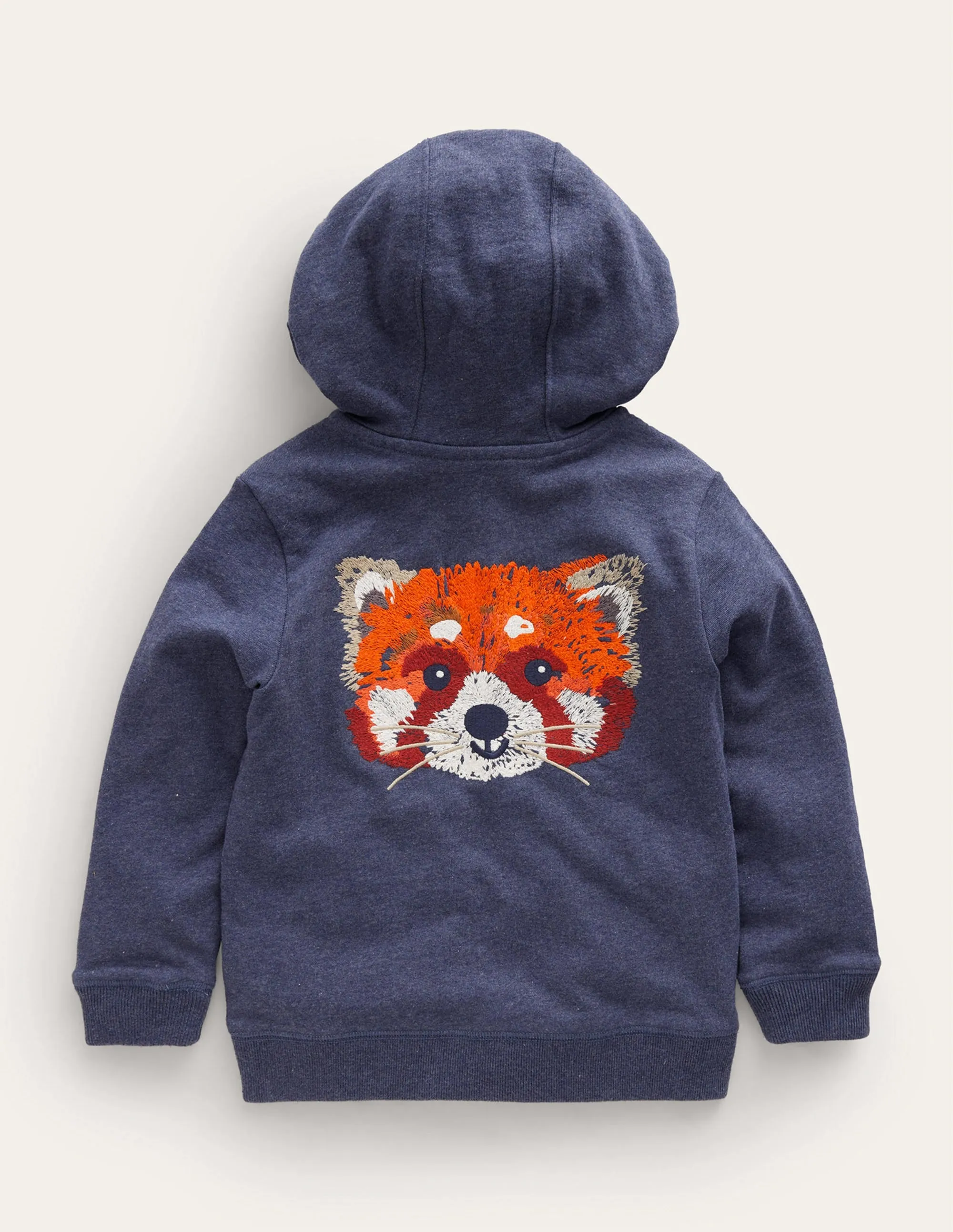 Animal Zip-Through Hoodie-Blue Marl Panda