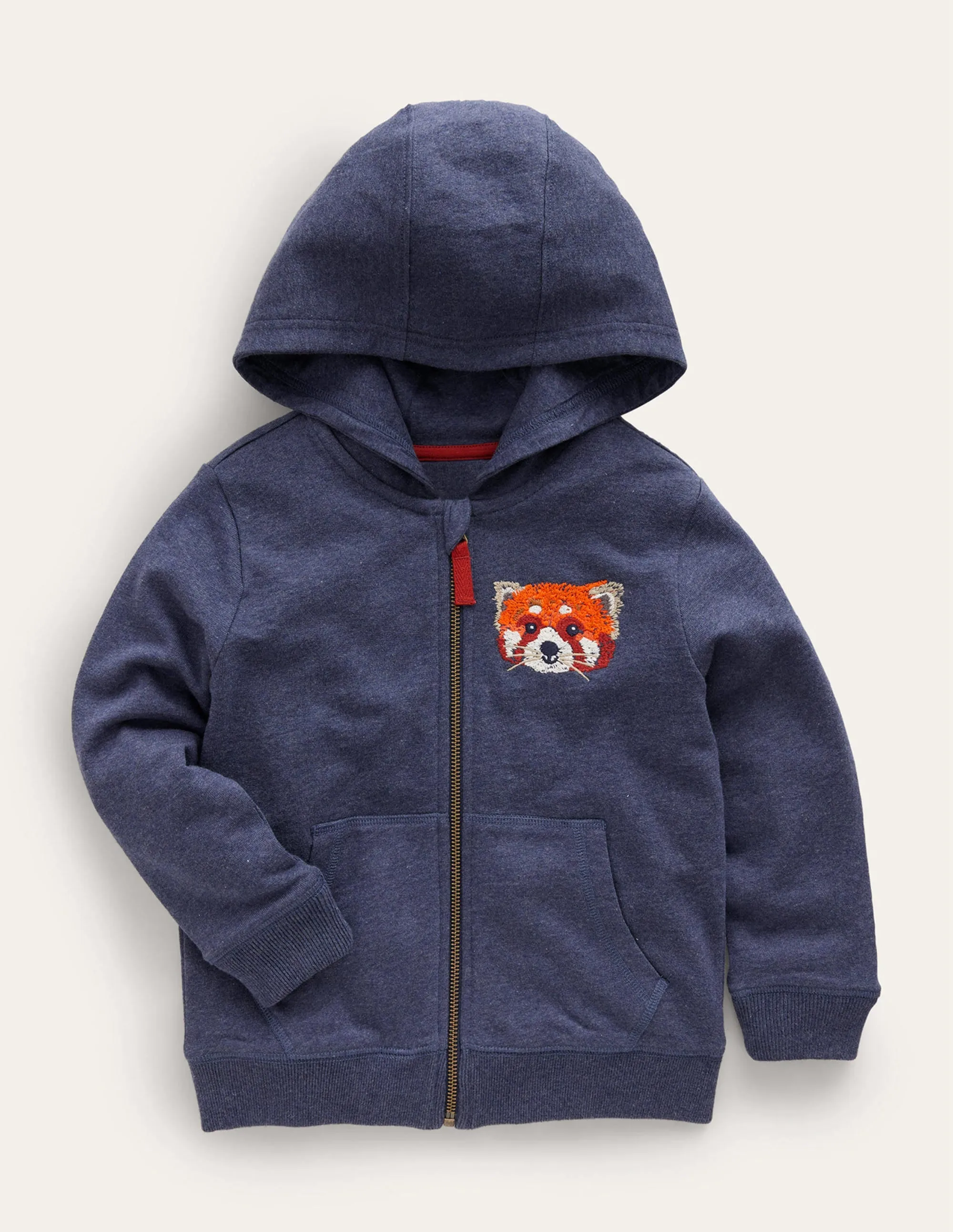 Animal Zip-Through Hoodie-Blue Marl Panda