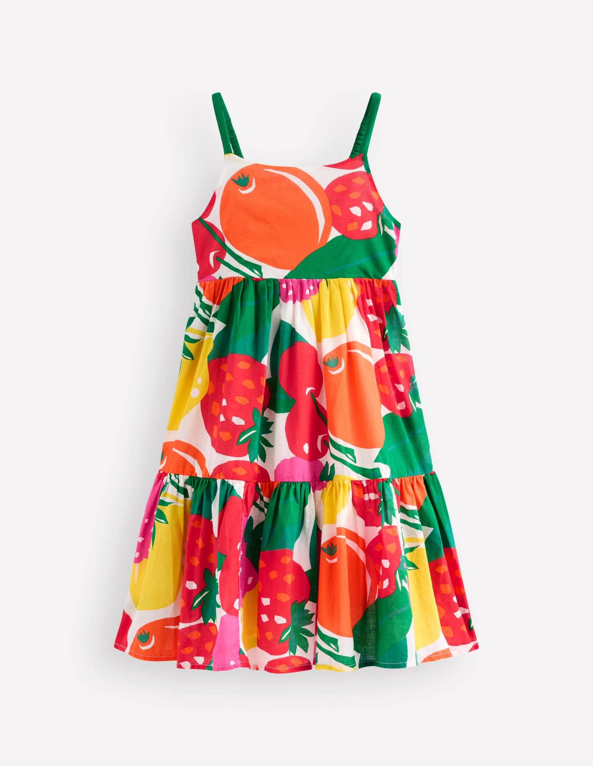 Aurelia Tiered Twirly Dress-Multi Giant Fruit