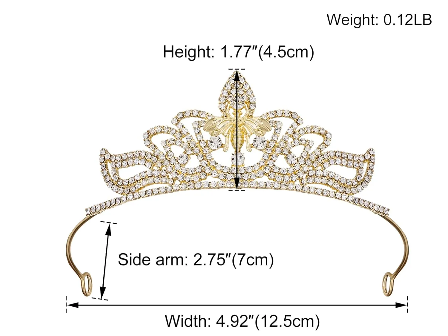 AW BRIDAL Tiara for Brithday Rhinestone Princess Party Tiaras for Girls Sparkly Crystal Headband (Gold)