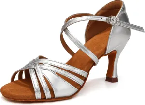 Ballroom Latin Dance Shoes for Women Open Toe Salsa Tango Professional Dance Shoes 3 Inch