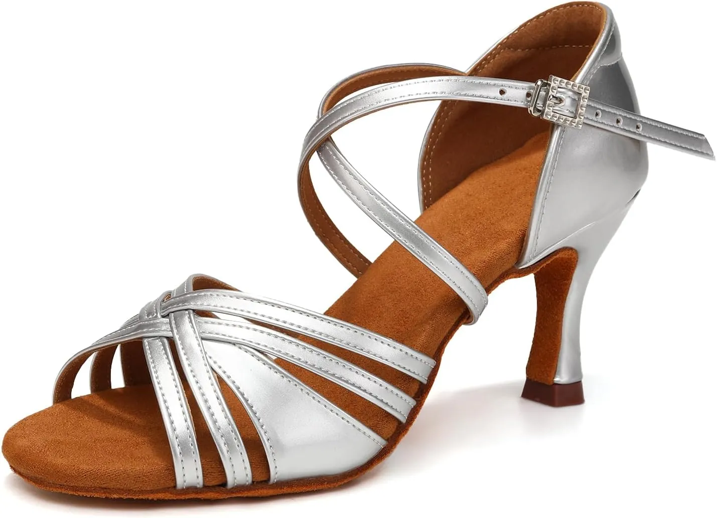 Ballroom Latin Dance Shoes for Women Open Toe Salsa Tango Professional Dance Shoes 3 Inch
