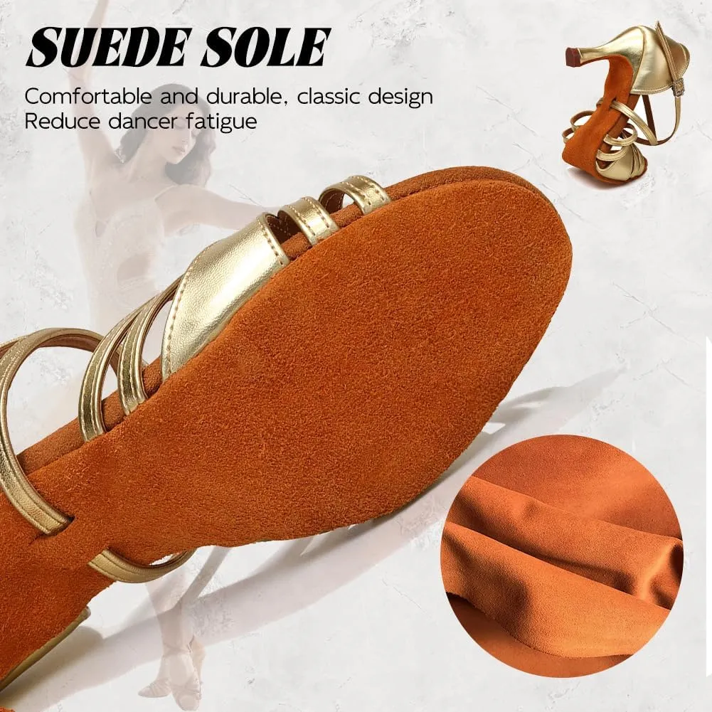 Ballroom Latin Dance Shoes for Women Open Toe Salsa Tango Professional Dance Shoes 3 Inch