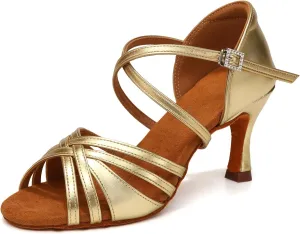 Ballroom Latin Dance Shoes for Women Open Toe Salsa Tango Professional Dance Shoes 3 Inch