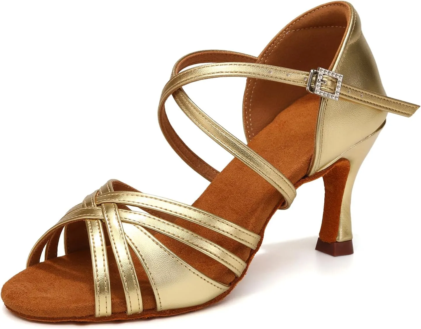 Ballroom Latin Dance Shoes for Women Open Toe Salsa Tango Professional Dance Shoes 3 Inch