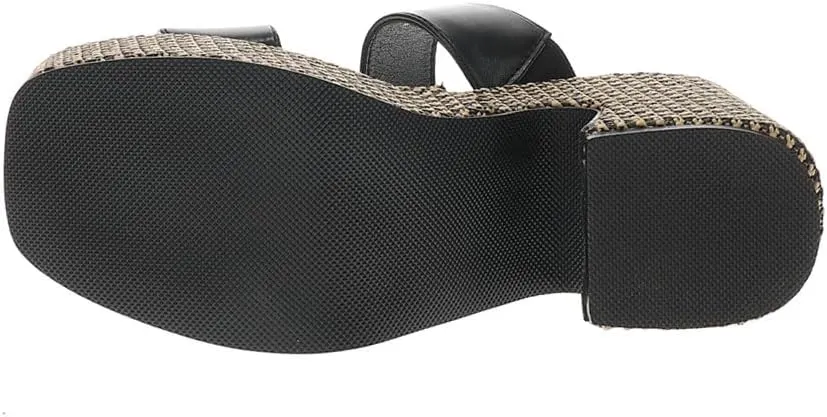 BEACH by Matisse Womens West Haven Platform Casual Sandals Casual High Heel 3" & Up - Black