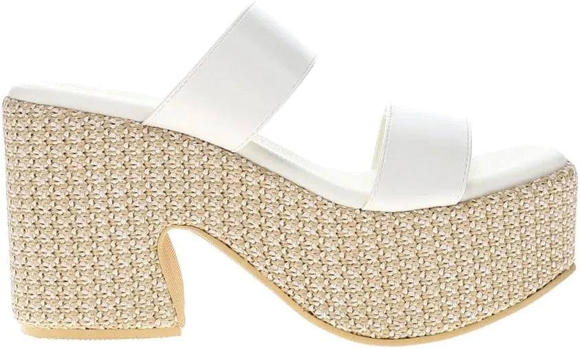BEACH by Matisse Womens West Haven Platform Casual Sandals Casual High Heel 3" & Up - White