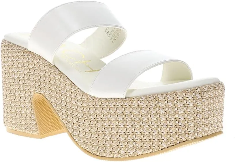 BEACH by Matisse Womens West Haven Platform Casual Sandals Casual High Heel 3" & Up - White