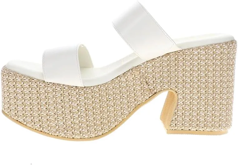 BEACH by Matisse Womens West Haven Platform Casual Sandals Casual High Heel 3" & Up - White