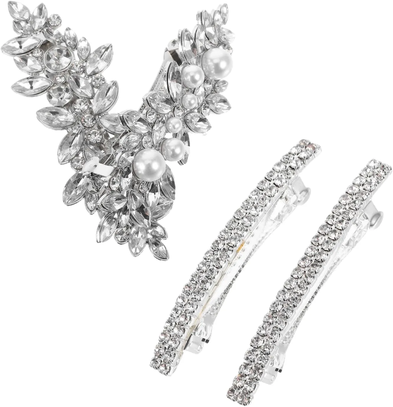 BESPORTBLE 4 Pcs Metal Headwear Bridal Hair Accessories Durable Glass Flower Hairpins for Weddings Bridesmaids Elegant Styling for Various Occasions