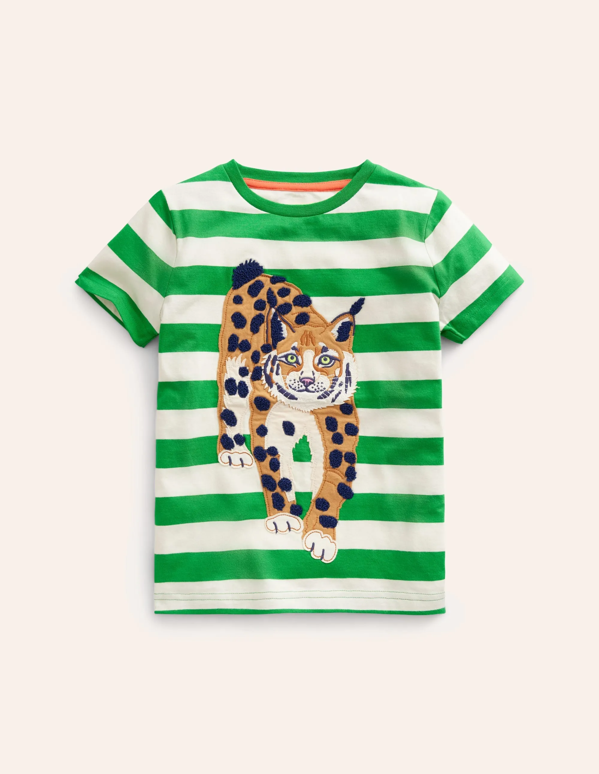 Big Appliqué Logo T-shirt-Runner Bean Green/ Ivory Lynx