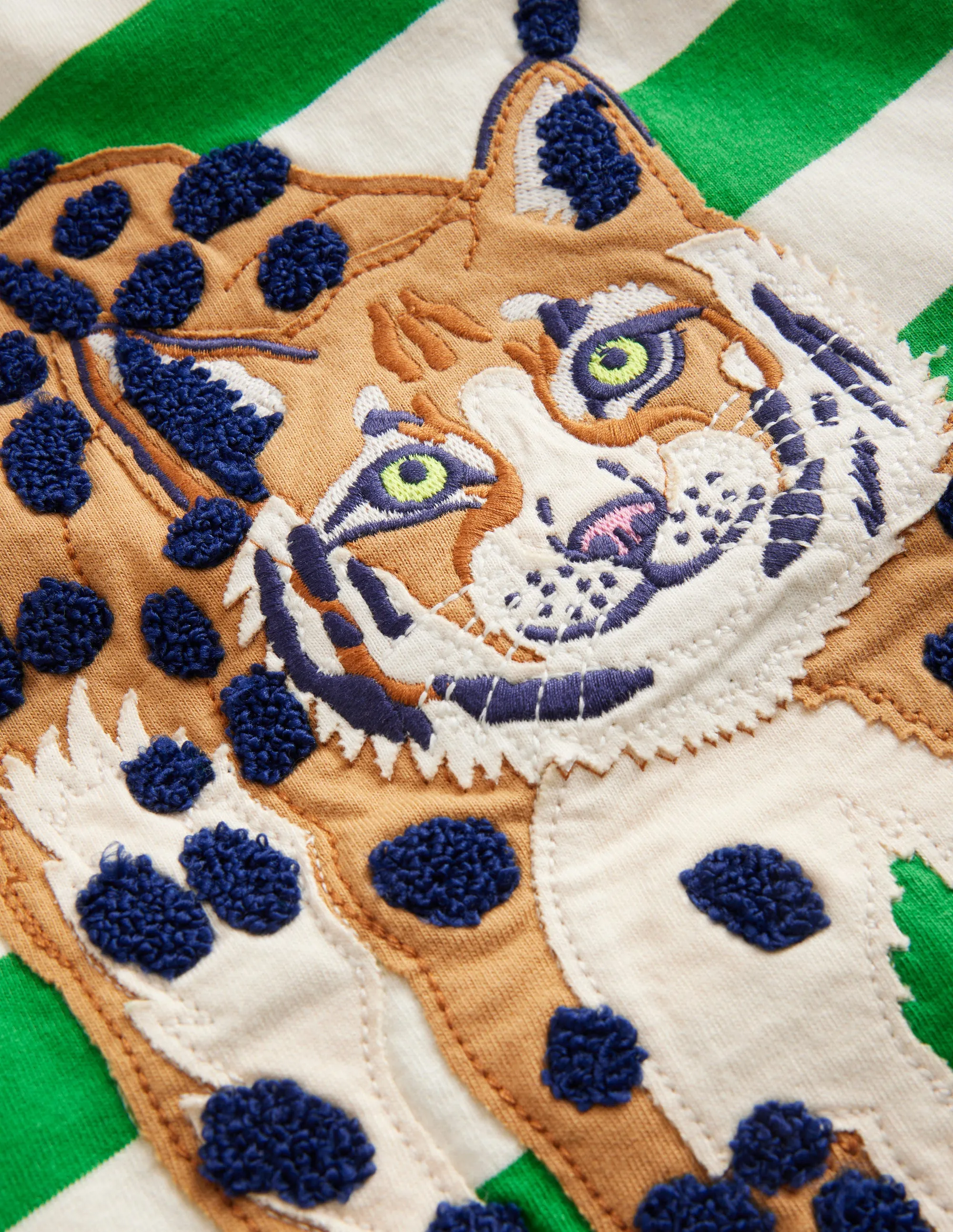 Big Appliqué Logo T-shirt-Runner Bean Green/ Ivory Lynx