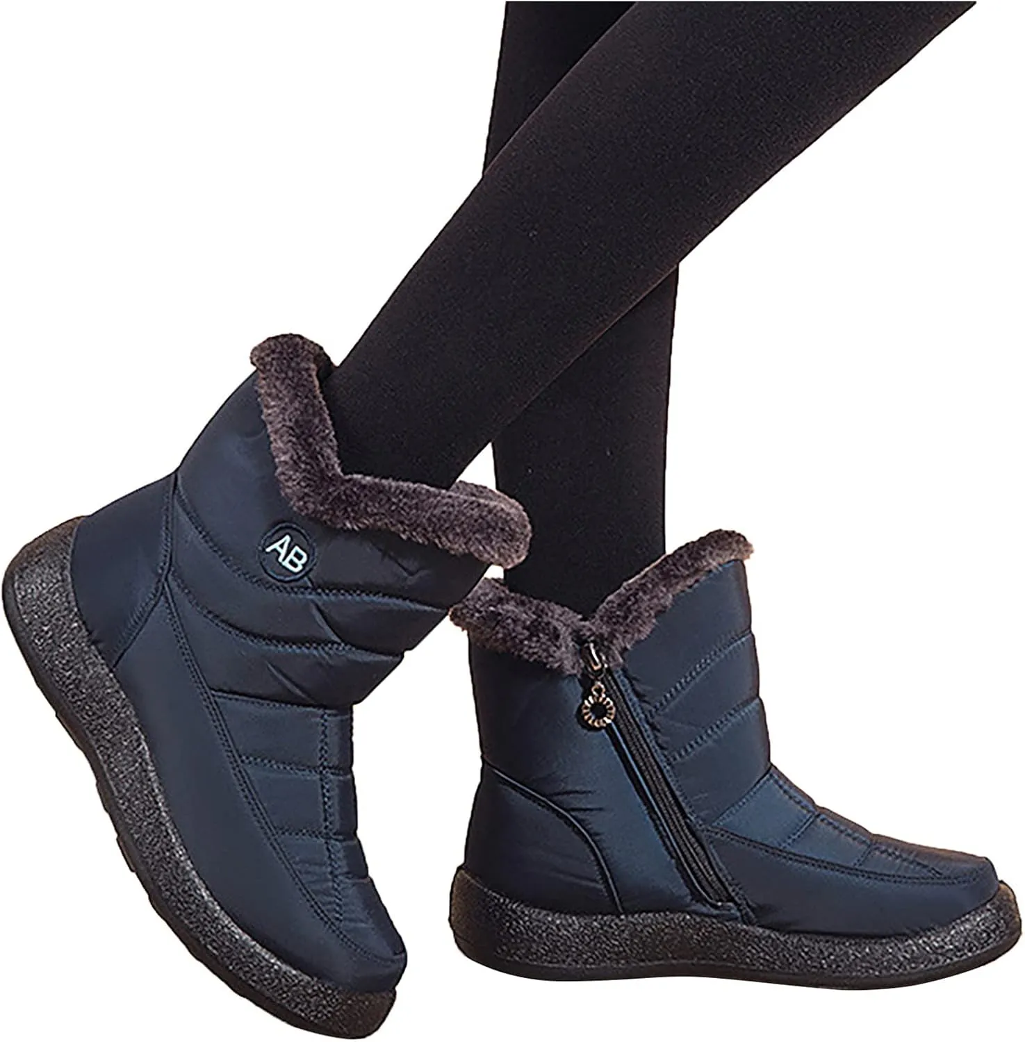 Black Winter Boots for Women Wide Calf Womens Waterproof Winter Boots Size 8 Womens Tall Snow Boots Size 9 Tall Snow Boots Waterproof Snow Shoes for Women Cute