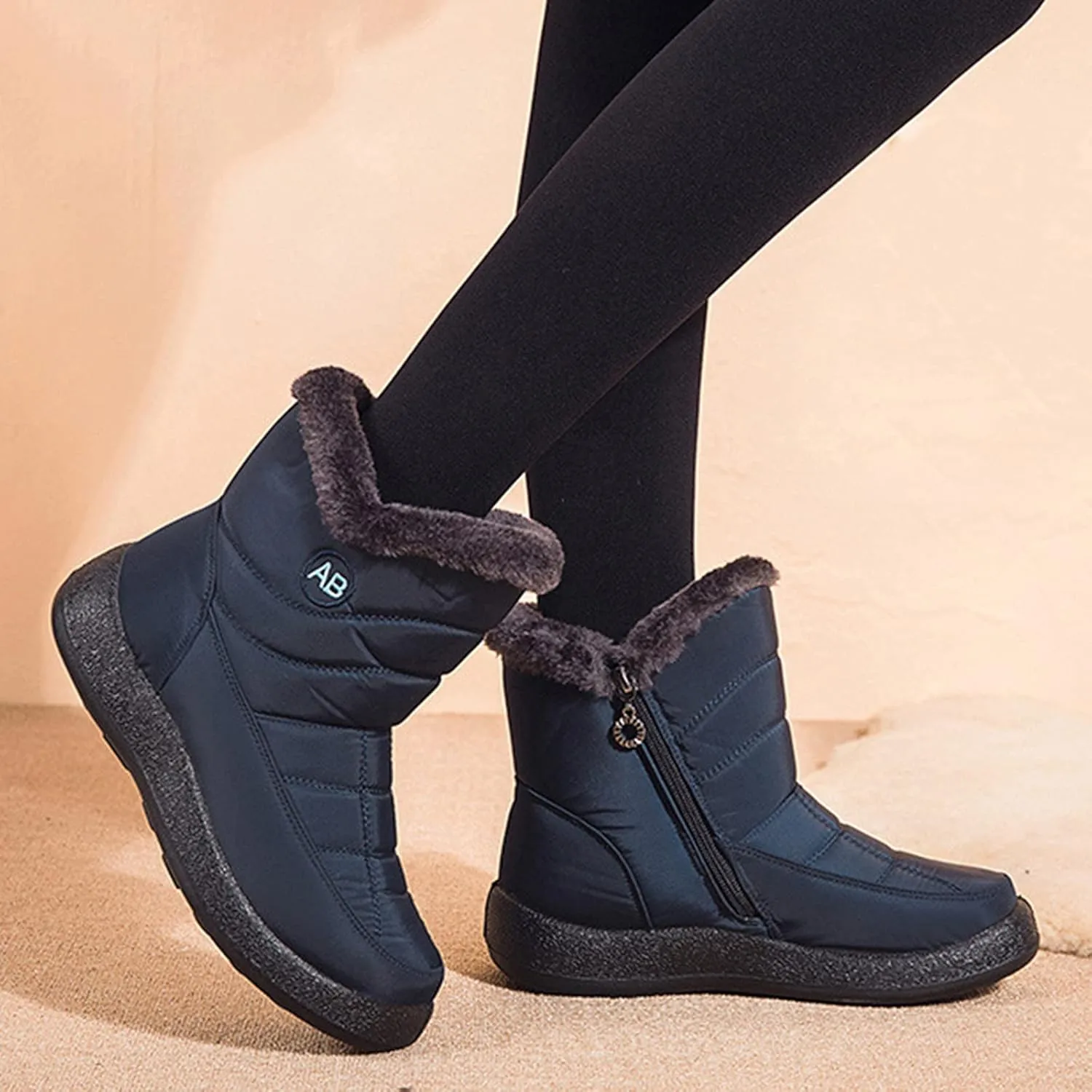 Black Winter Boots for Women Wide Calf Womens Waterproof Winter Boots Size 8 Womens Tall Snow Boots Size 9 Tall Snow Boots Waterproof Snow Shoes for Women Cute