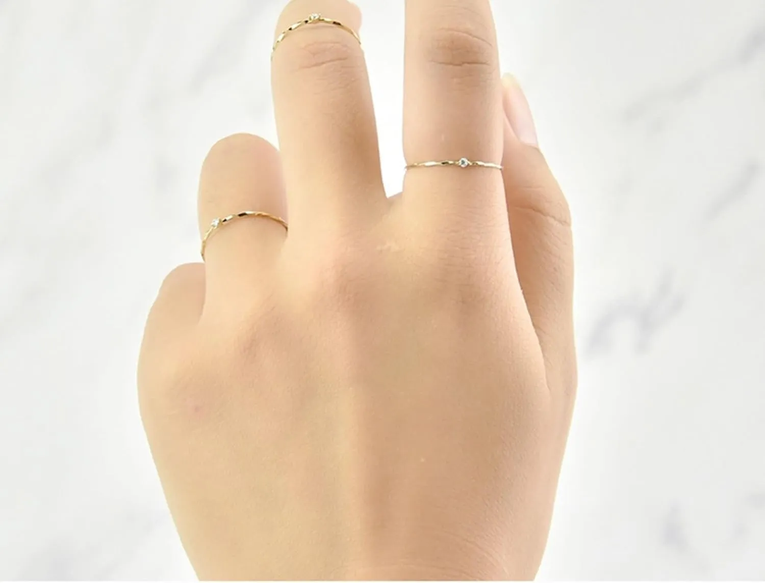 Bridal Rings for Women, Real Gold Rings 9K Yellow Gold White Round Moissanite Stackable Solitary for Graduation Gem Rings for Women