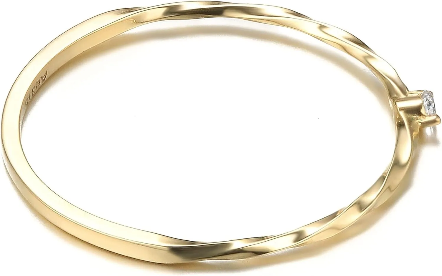 Bridal Rings for Women, Real Gold Rings 9K Yellow Gold White Round Moissanite Stackable Solitary for Graduation Gem Rings for Women