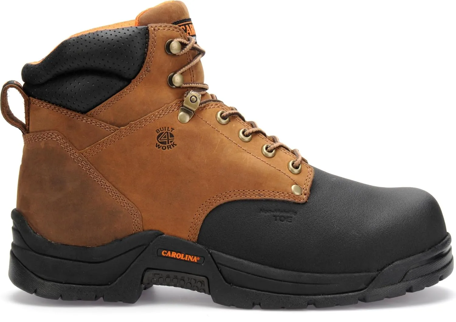Carolina Bruno Internal 6" Metguard Composite Toe Work Boots for Men - Metatarsal Guard, Cushion Insole, AG7 Footbed and Rubber Outsole, EH-Rated, Brown - 13 2E