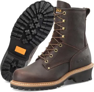 Carolina Elm 8 Logger Work Boots for Women - Rugged Leather Upper, Pillow Cushion Footbed, and Welted Oil- and Slip-Resistant Outsole, EH Rated