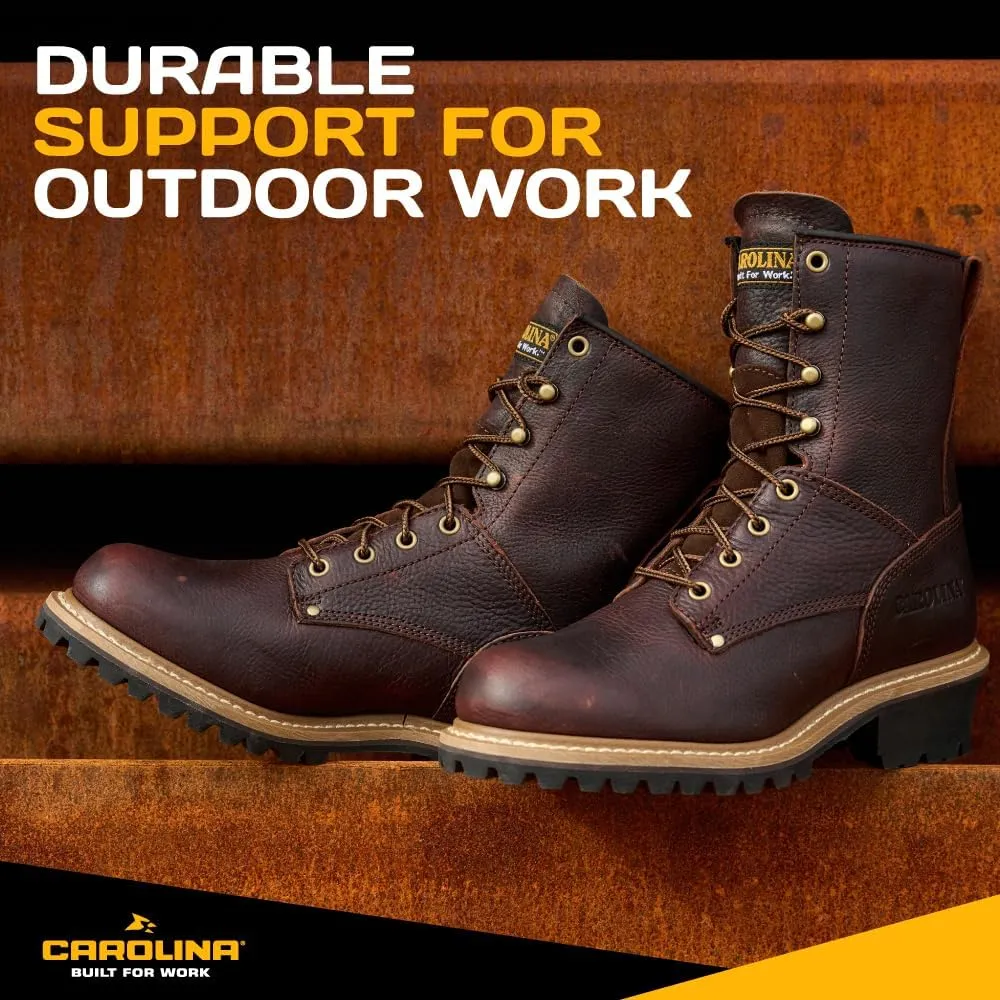 Carolina Elm 8 Logger Work Boots for Women - Rugged Leather Upper, Pillow Cushion Footbed, and Welted Oil- and Slip-Resistant Outsole, EH Rated