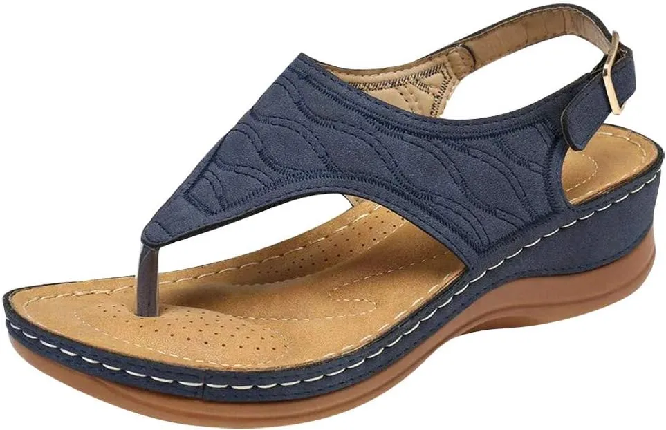 Cathalem Flat Sandals for Women, Orthopedic Sandals for Women Arch Support Flip Flops Comfy Lightweight Sandals