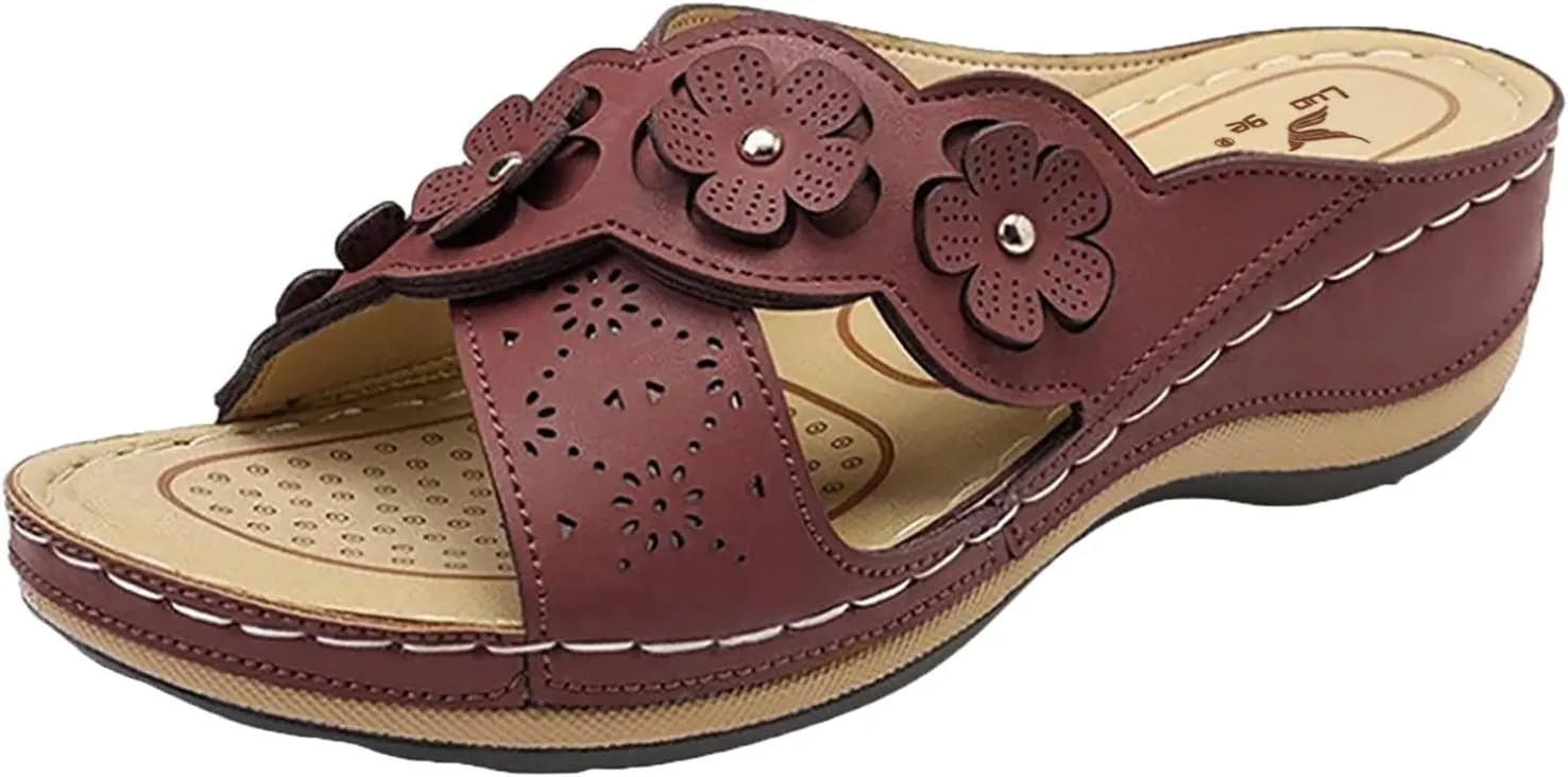 Cathalem Orthopedic Sandals for Women Arch Support Sandals Summer Casual Orthotic Sandals Flip Flops Comfortable Sandals