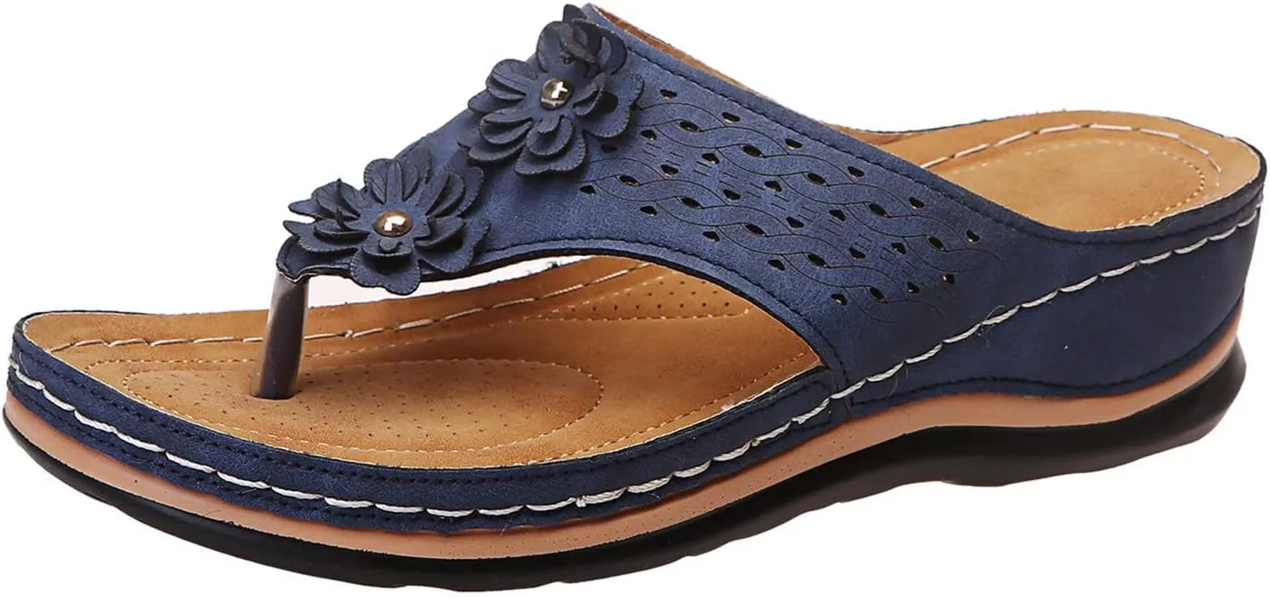 Cathalem Orthopedic Sandals for Women Wedge Sandals Comfortable Walking Sandals Cushion Footbed Platform Sandals