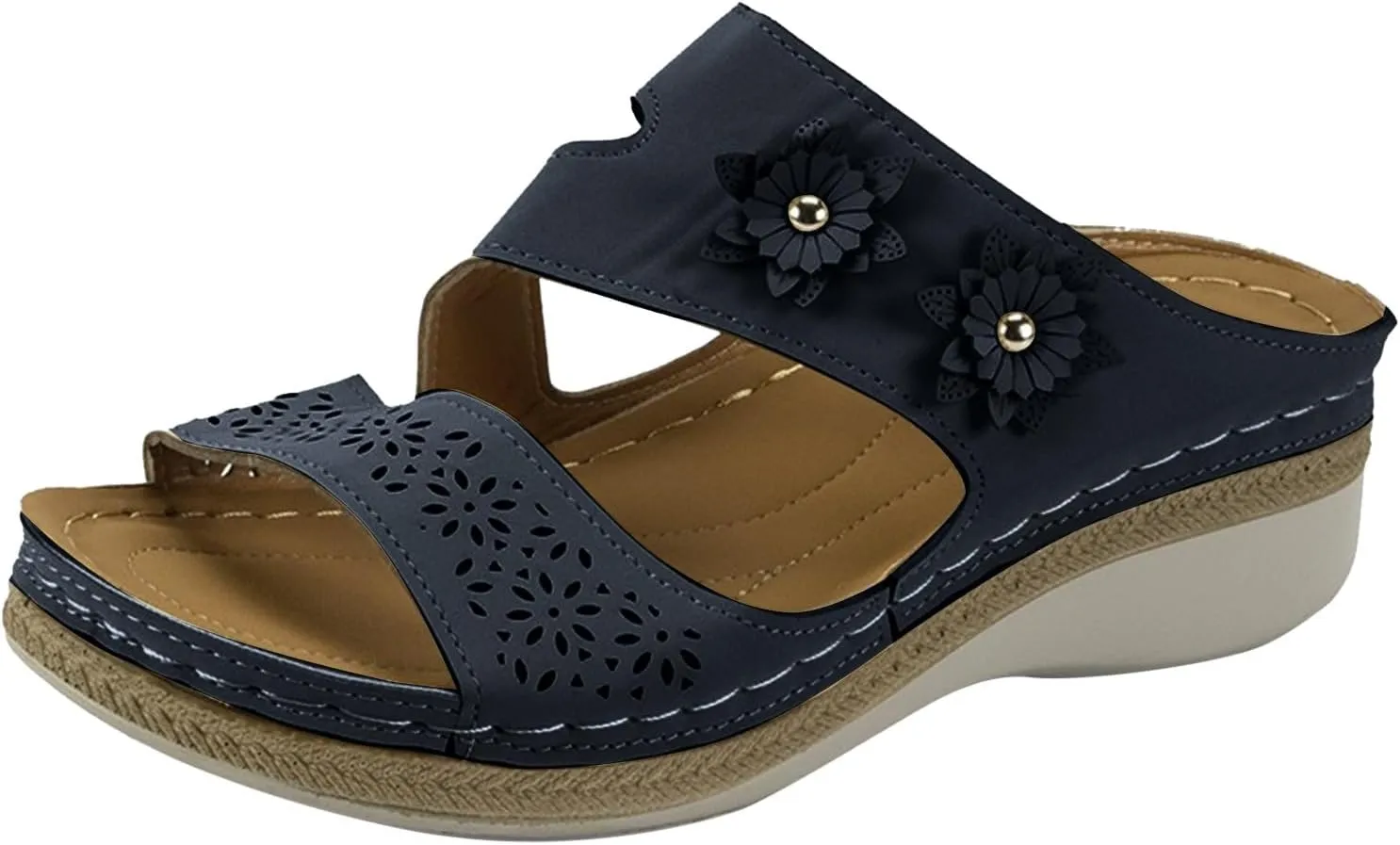 Cathalem Orthotic Sandals for Women Wide Flip Flops Wide Width Summer Shoes Beach Dressy Wedge Sandals