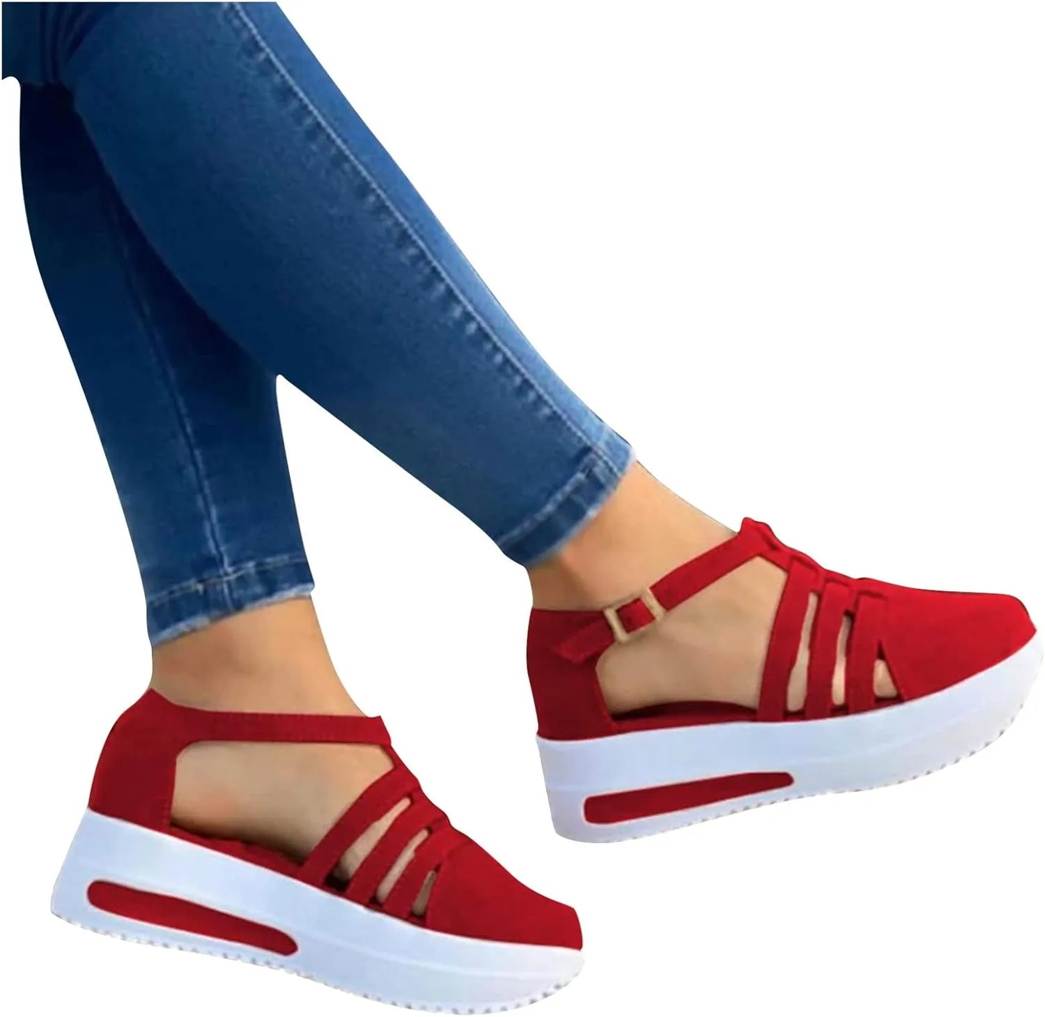 Cathalem Sandals for Women Dressy Summer Comfortable Platform Flat Roman Beach Shoes Summer Comfy Slippers Sandals