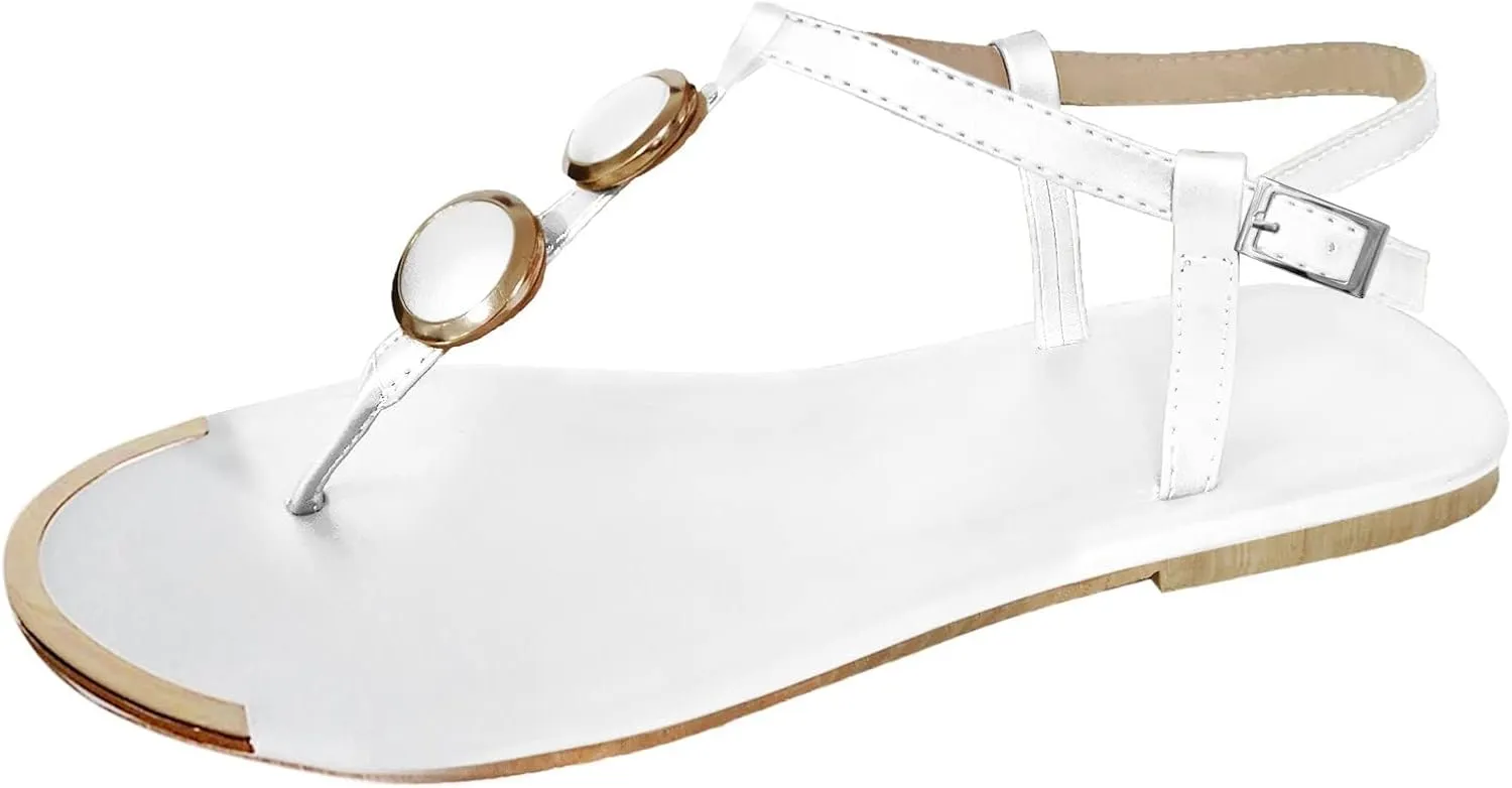 Cathalem Sandals for Women Dressy Summer,Platform Sandals for Women Flat Casual Open Toe Slippers Comfortable Walking Buckle Strap Sandals