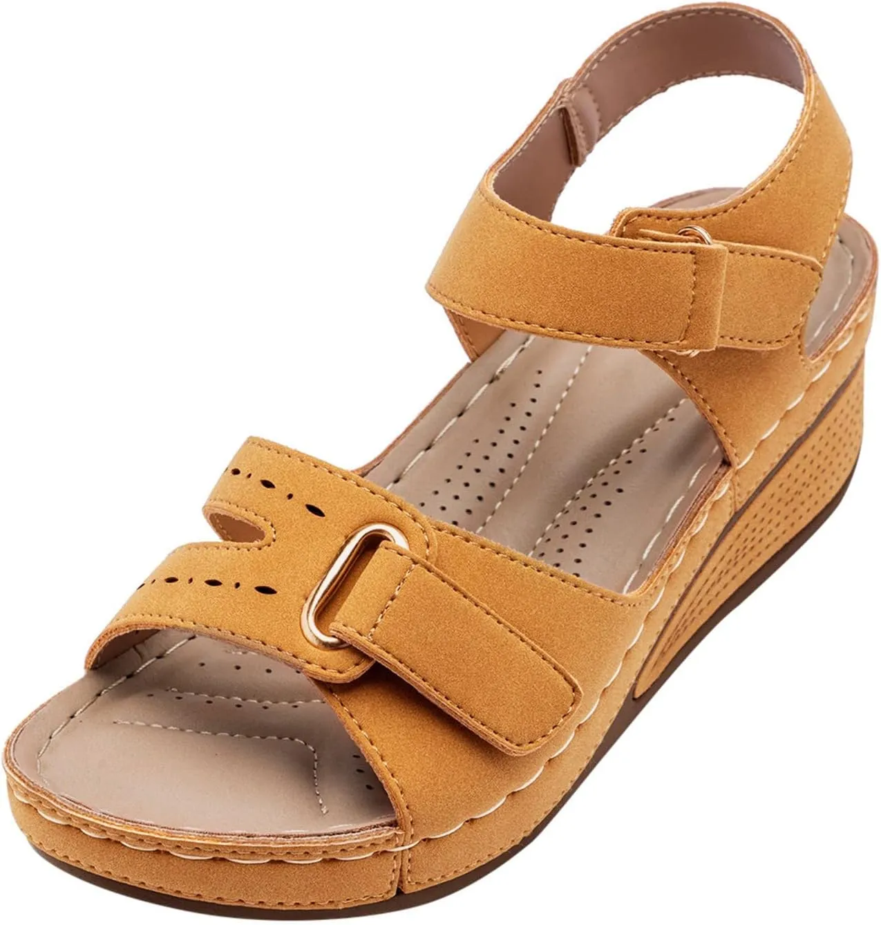 Cathalem Summer Sandals for Women 2024 Platform Arch Support Sandals Walking Sandals Womens Comfortable Fashion Sandals