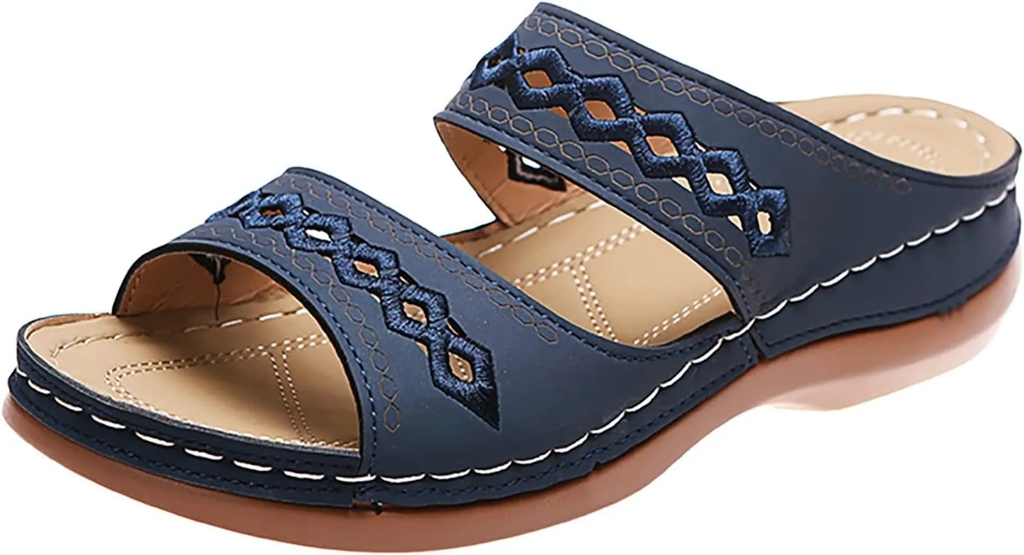 Cathalem Summer Sandals for Women 2024 Platform Sandals Women Summer Dressy Open Toe Sandals Slip on Shoes