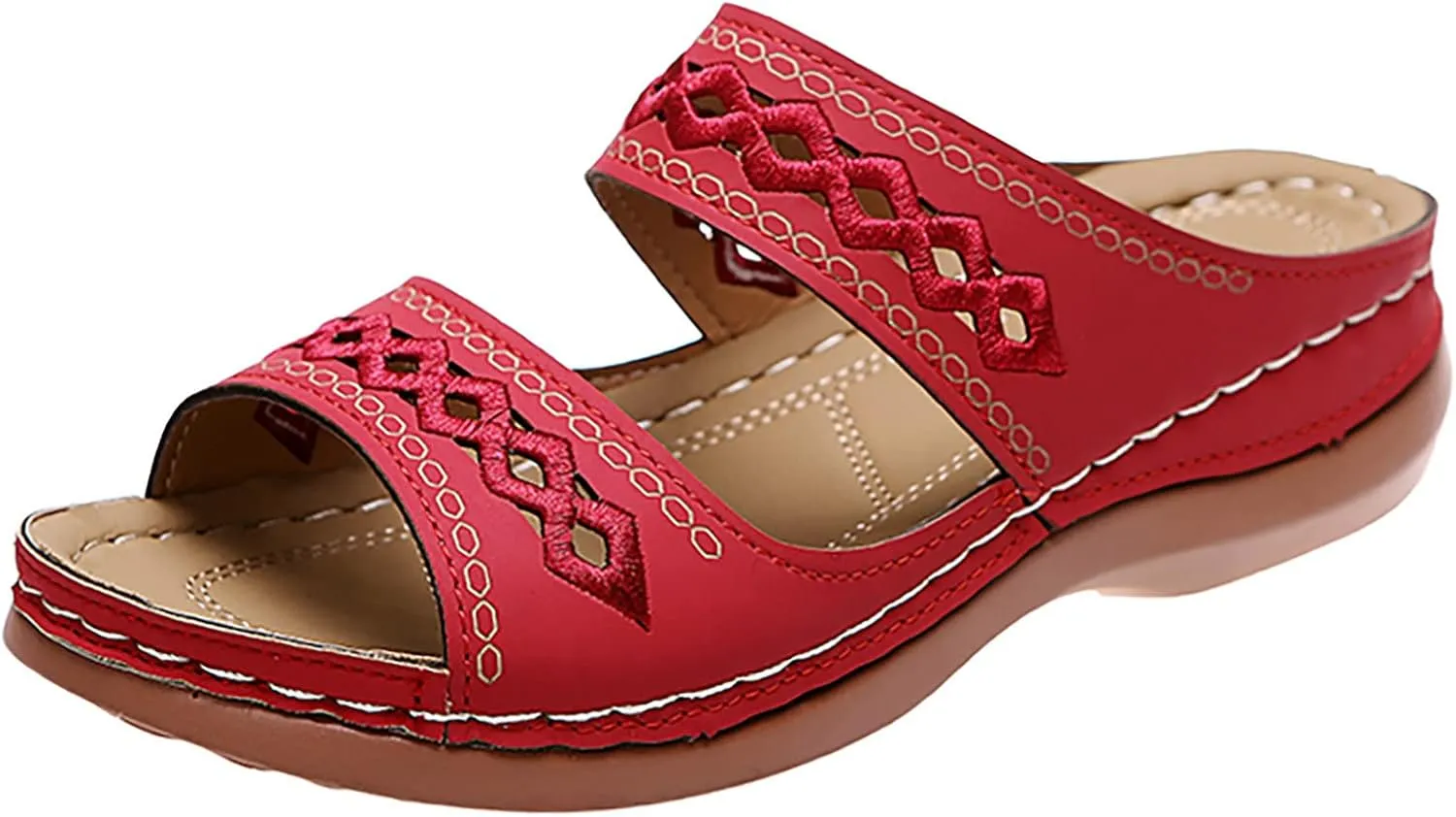 Cathalem Summer Sandals for Women 2024 Wedge Peep Toe Dotmalls Shoes Orthopedic Sandals