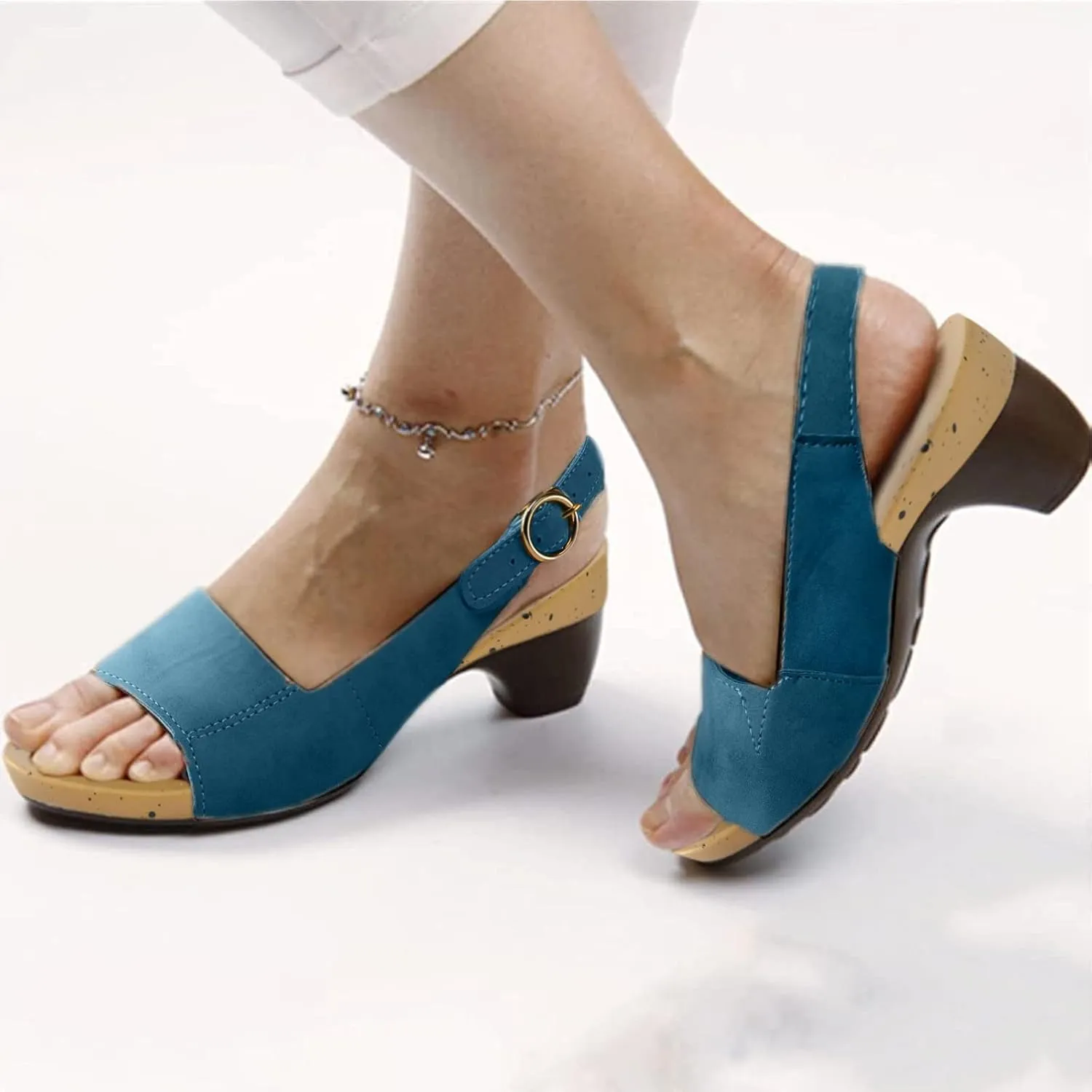 Cathalem Summer Sandals for Women 2024 Wide Orthotic Sandals Ultra-Comfy Breathable Sandals Wedge Peep Toe Dotmalls Shoes