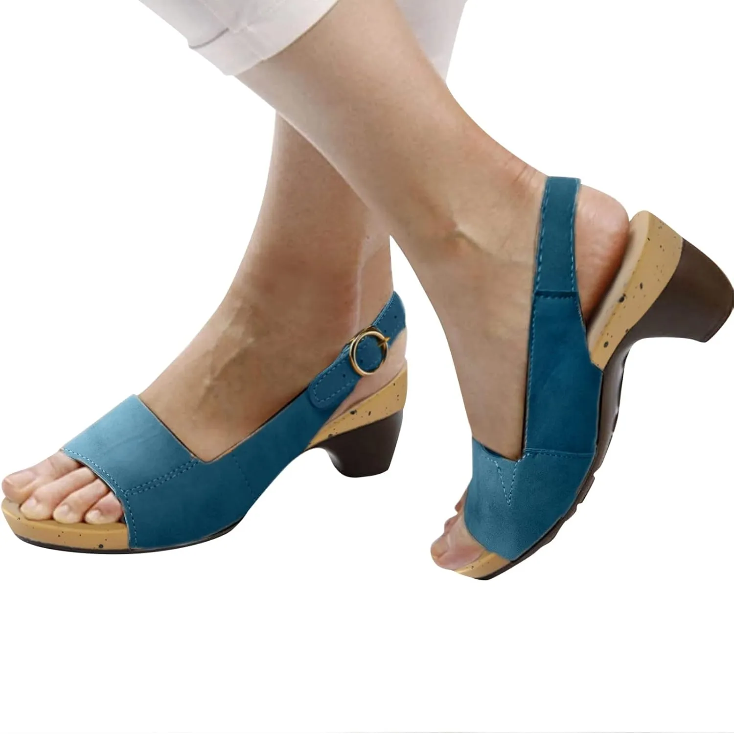 Cathalem Summer Sandals for Women 2024 Wide Orthotic Sandals Ultra-Comfy Breathable Sandals Wedge Peep Toe Dotmalls Shoes